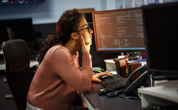 Programmer working on new project