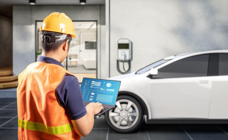 Engineer or technician install home EV charger