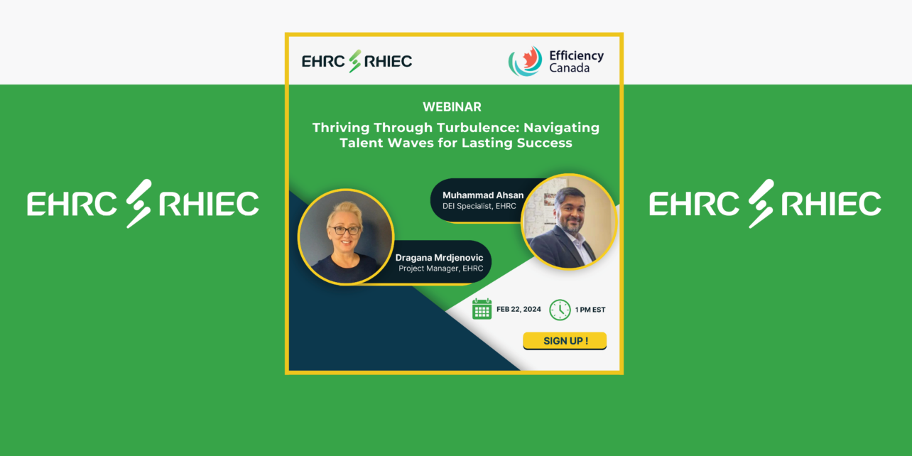 Efficiency Canada and EHRC webinar information photo with speakers