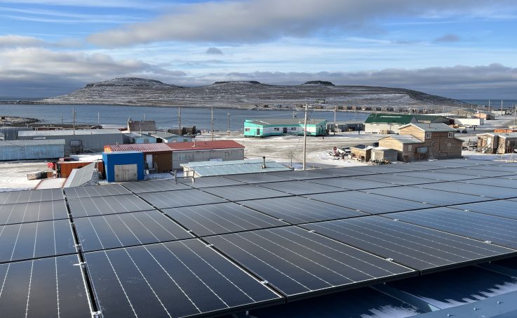 Solar panels on the roof of a building