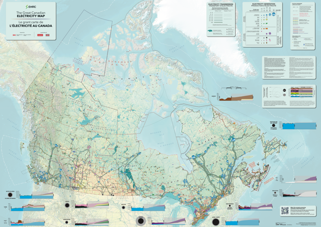 Preview image of the poster-sized Great Canadian Electricity Map