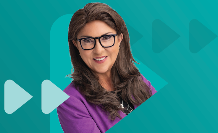 Photo of Susanna Zagar on a teal background